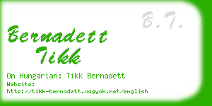 bernadett tikk business card